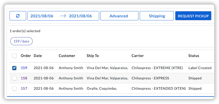 chilexpress-pickup-requests