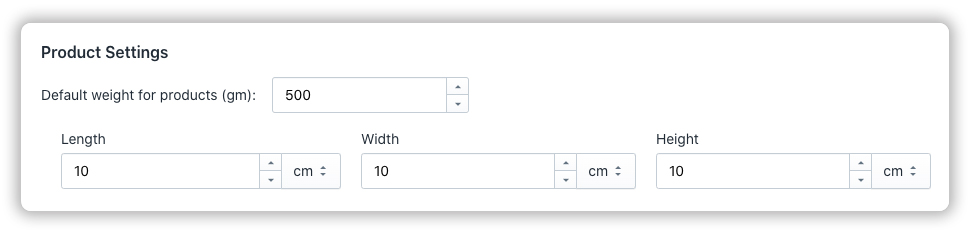 Default-product-settings