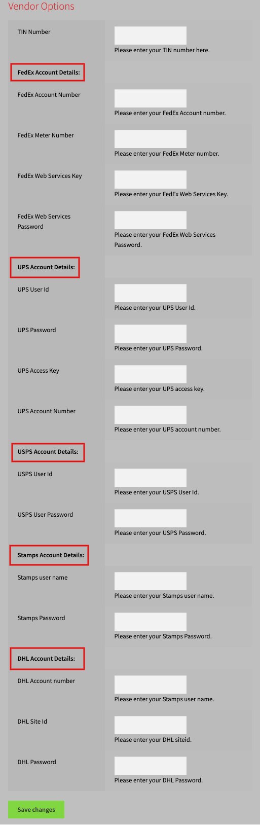 Multi carrier set up multiple shipping