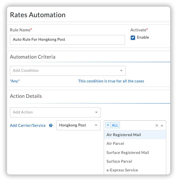 Hongkong post rates automation