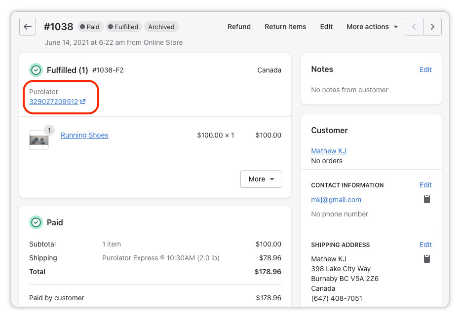order is automatically marked as completed