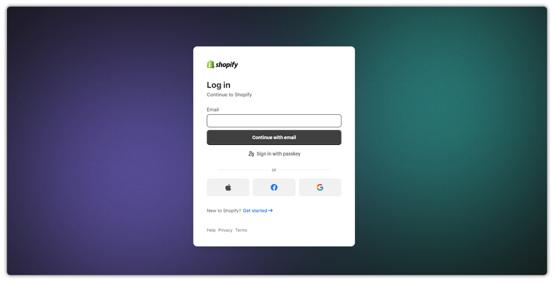 shopify admin dashboard