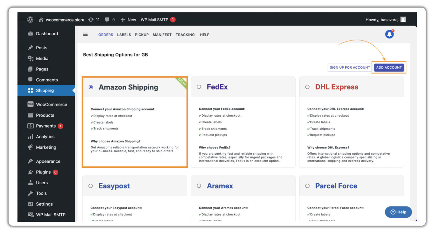 amazon_shipping_carrier_selection_woocommerce