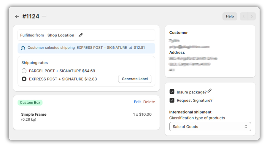 shipping label generation