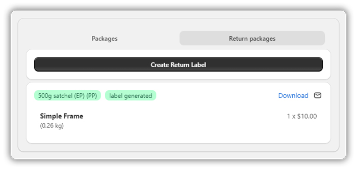 australia post reaturn shippment
