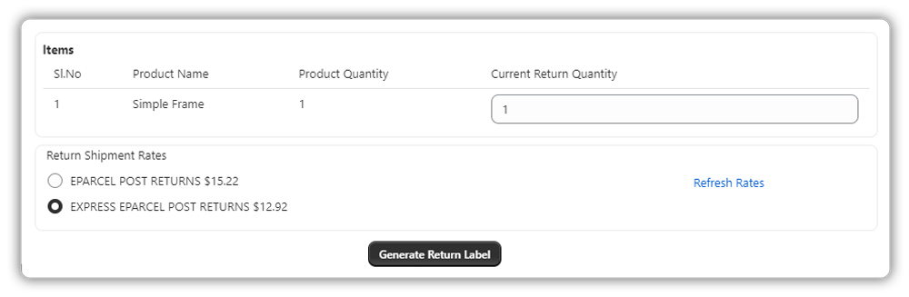 australia post return shipment