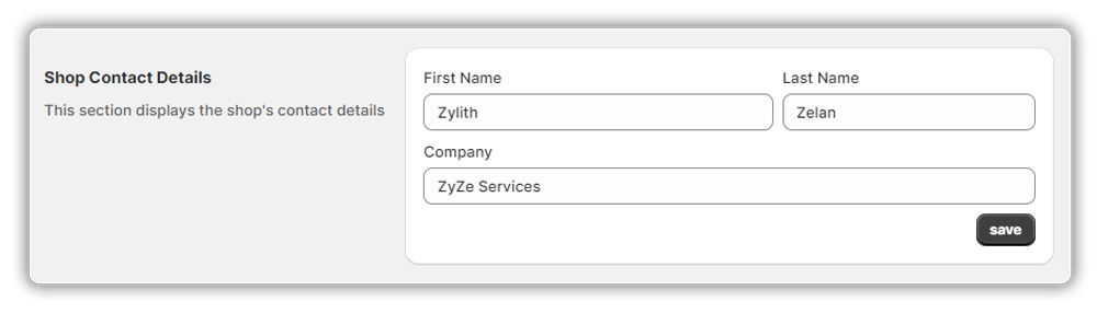 store contact details