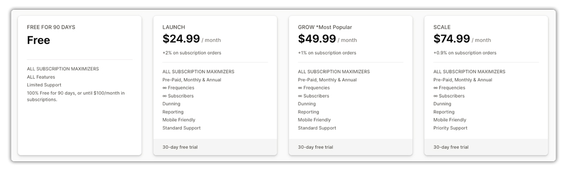 bold subscription pricing