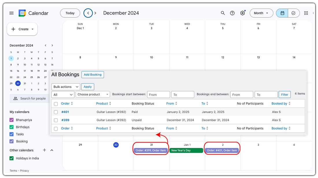 check your google calendar