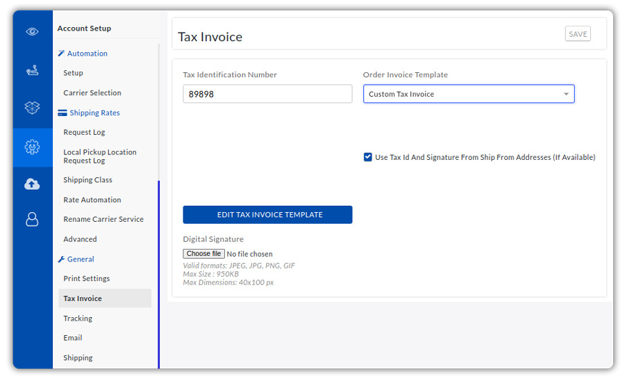 edit tax invoice template