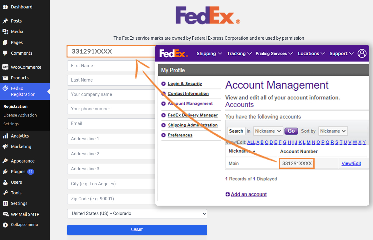 fedex registration page