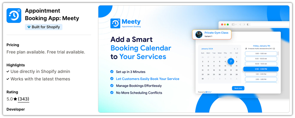 Appointment Booking App: Meety