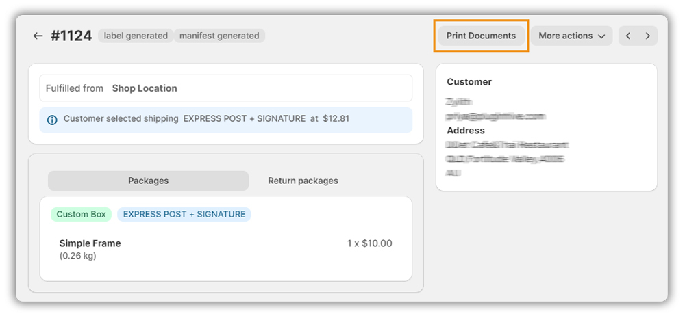 print shipping documents