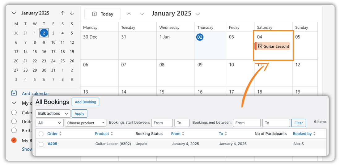 microsoft outlook calendar integrated