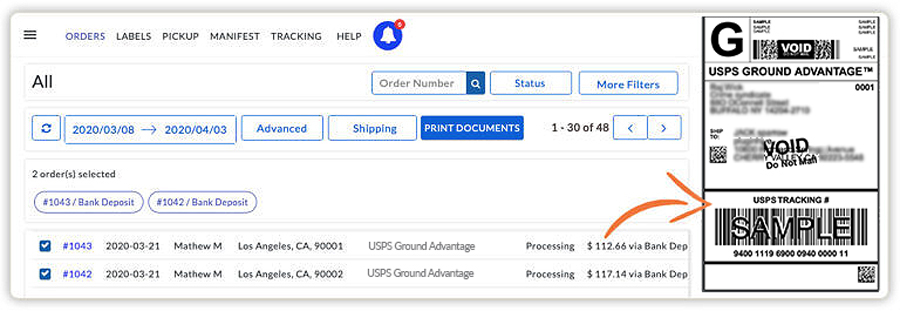 usps ground advantage label
