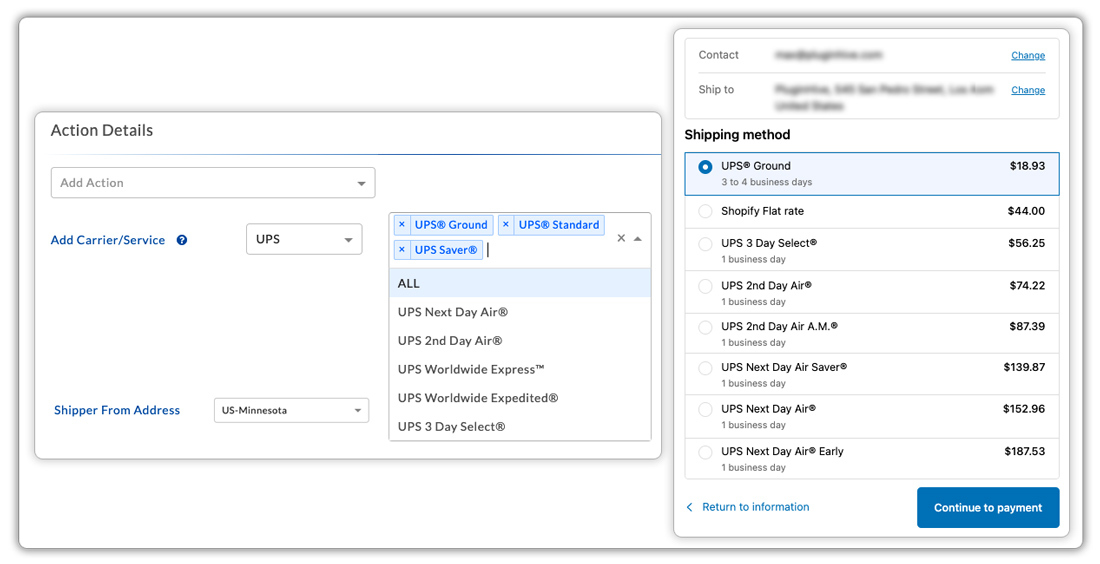 shopify ups shipping rates