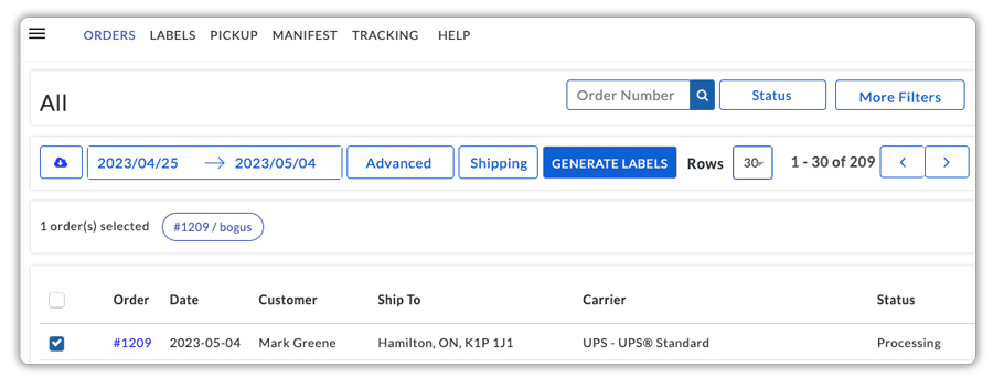 generate ups labels