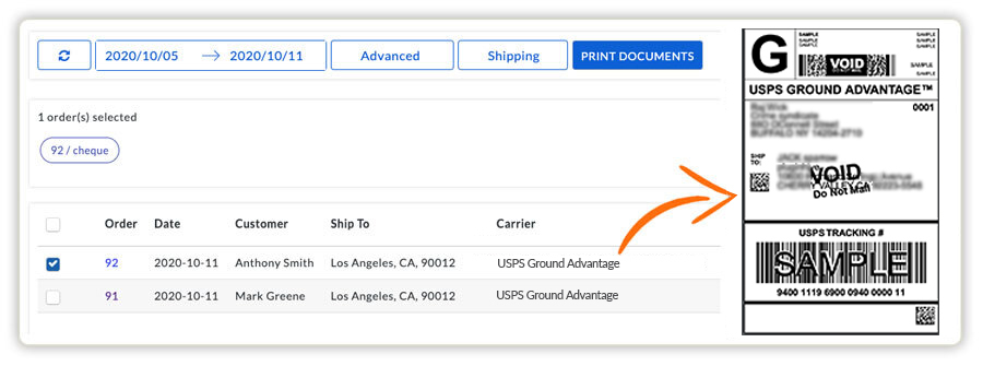 usps label for woocommerce