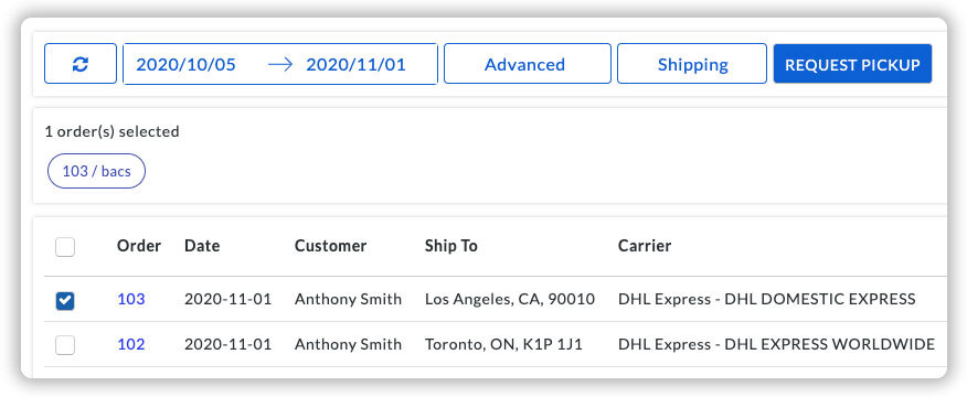 request-dhl-pickup-from-woocommerce-dashboard
