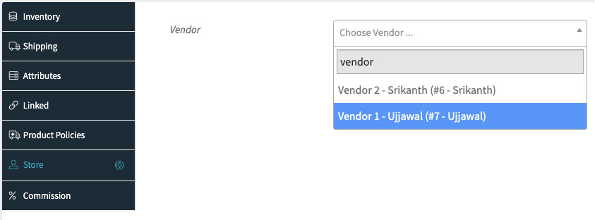 Assign product to vendors