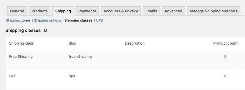 Shipping-Classes
