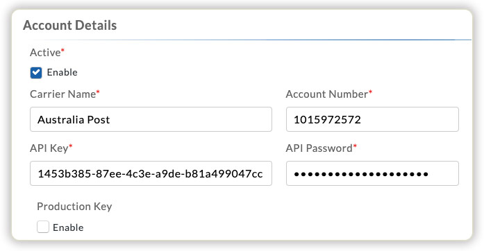 WooCommerce-Australia-post-account-details