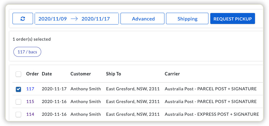 woocommerce-australia-post-pickup-request