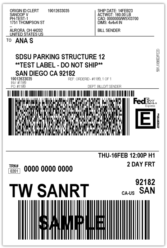 fedex freight shipping label