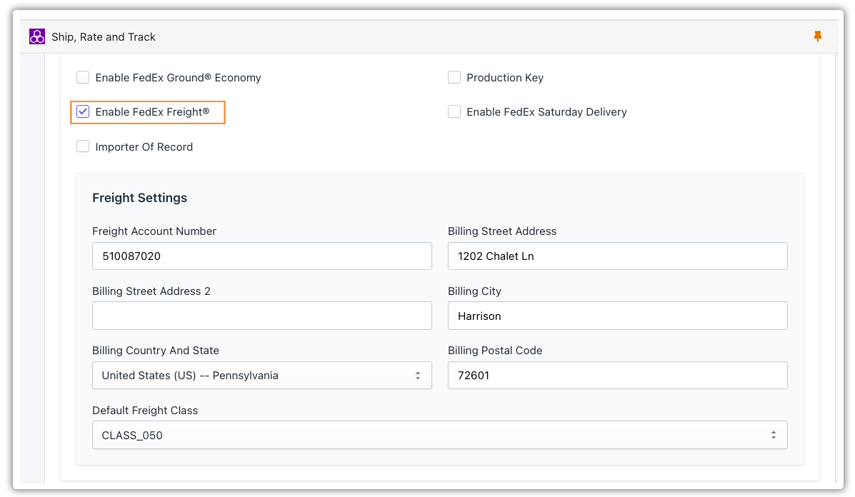enable fedex freight