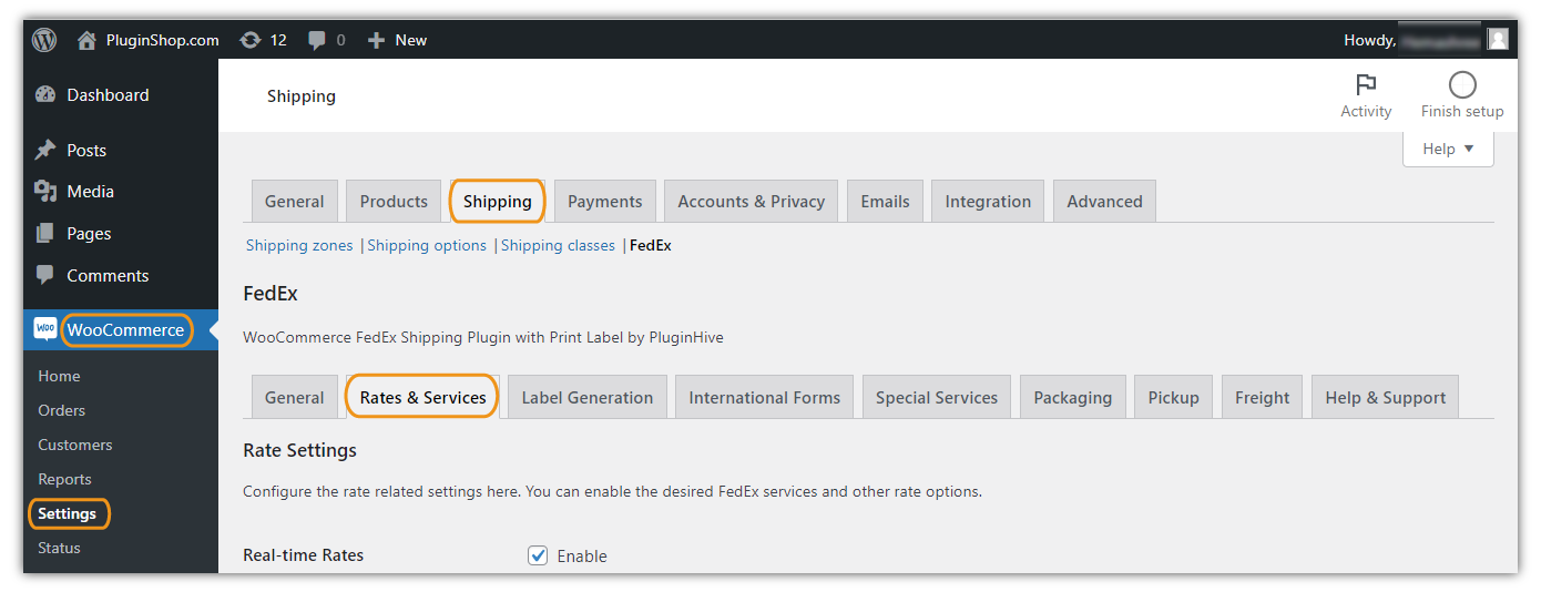 woocommerce settings