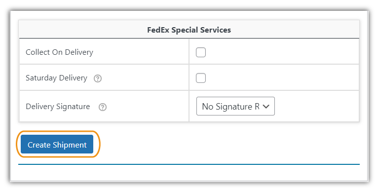 create shipment