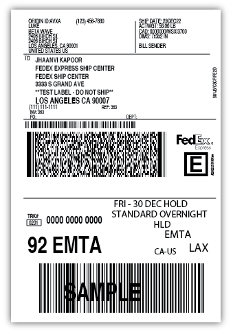 fedex shipping label