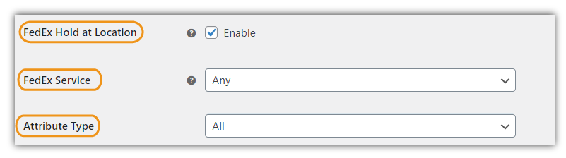enable FedEx Hold At Location
