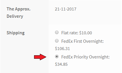 estimated delivery date