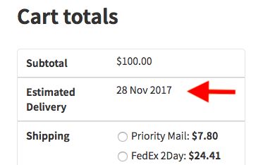 Cart and see the delivery date