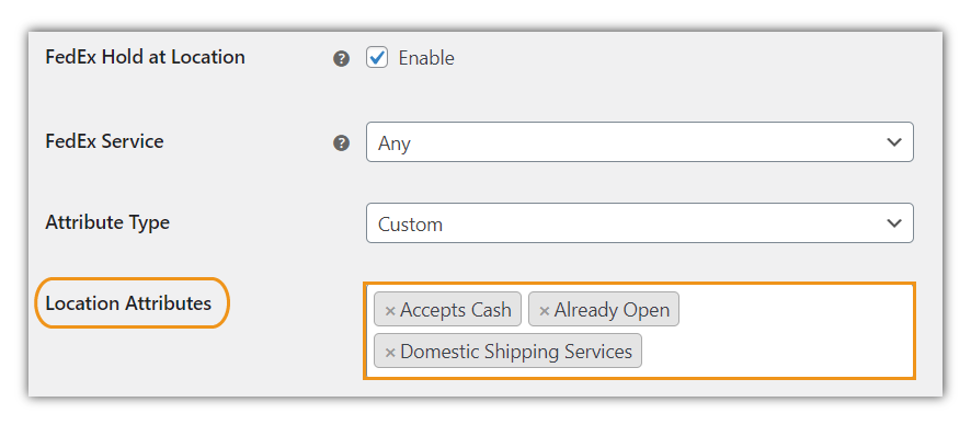 enable fedex hold at location