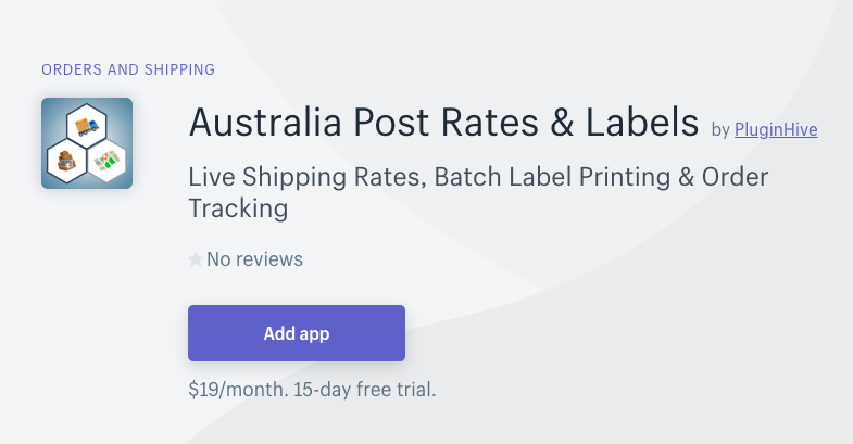Add Australia Post Rates and Labels app
