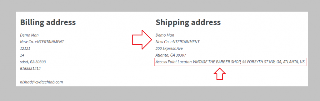 address of access point