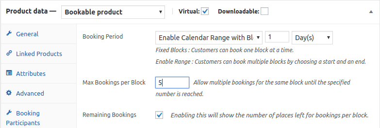 Create a Bookable Product