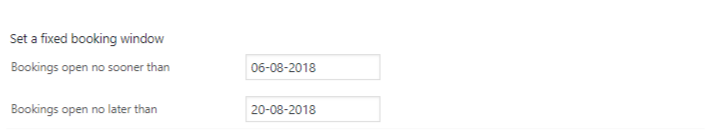 Booking Availability Window