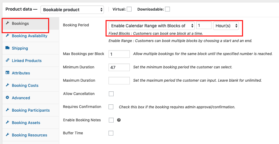 custom time duration