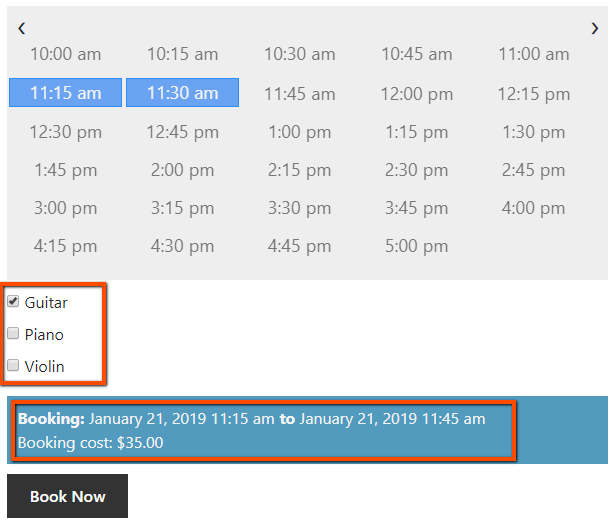 Booking Resources and Cost