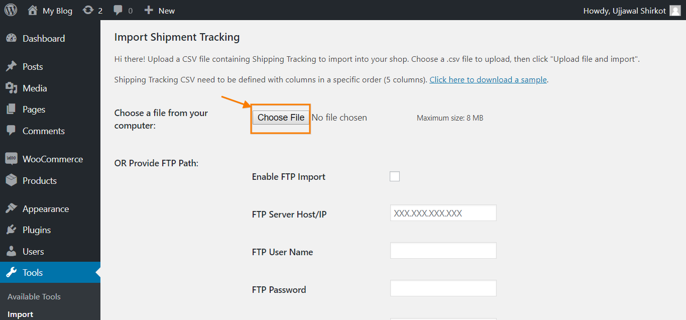 Bulk Import tracking details via CSV import