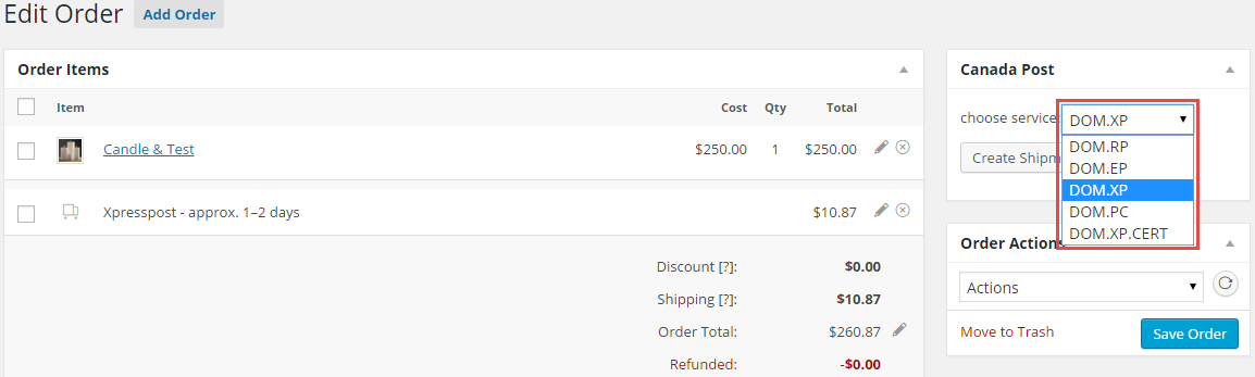 Canada Post shipping services
