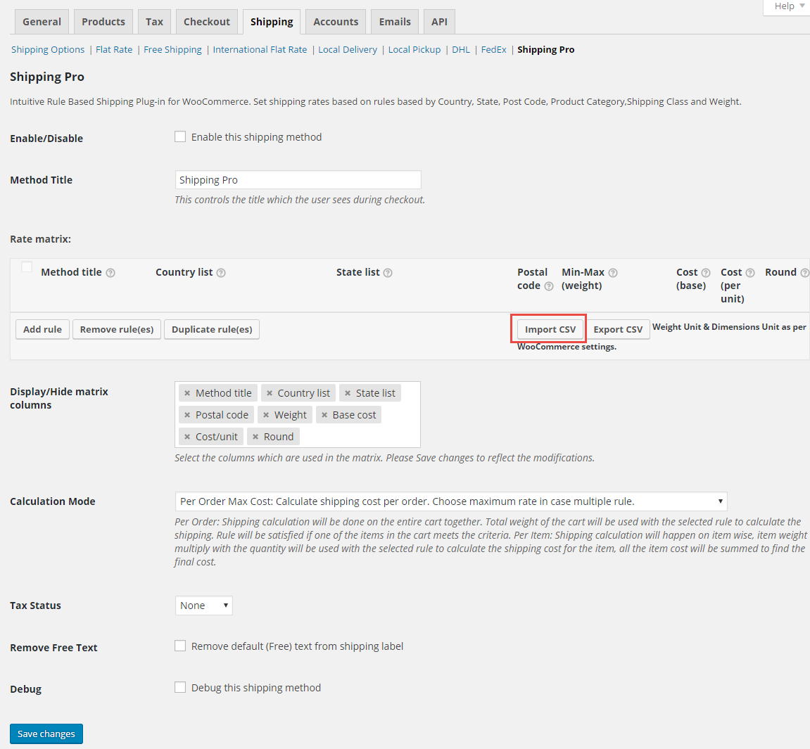 Admin Configuration Settings