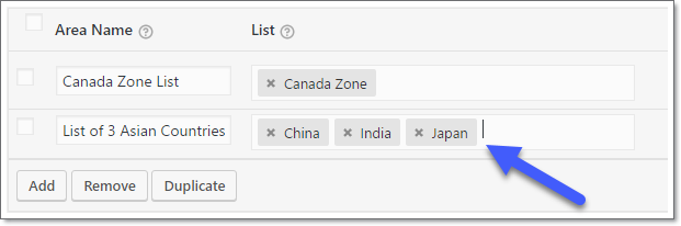 Country list