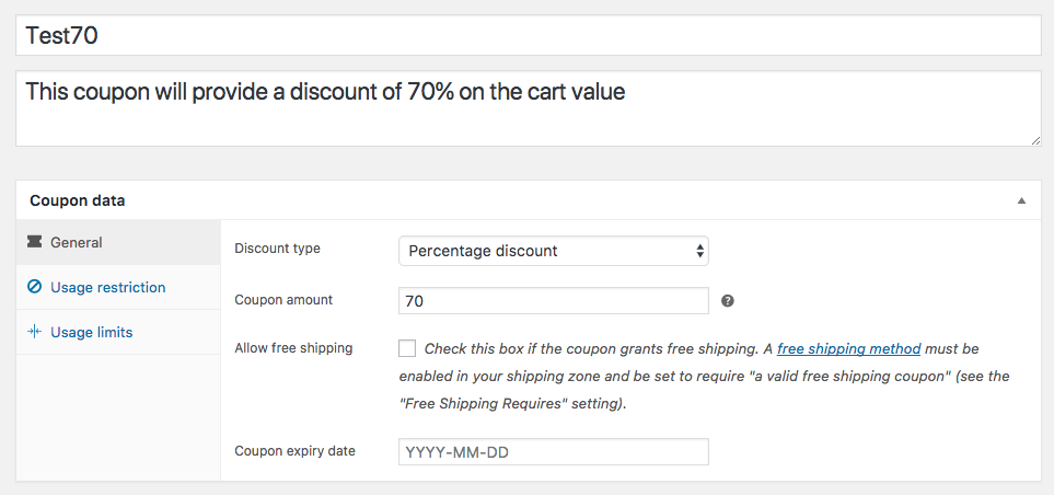 Coupon discount