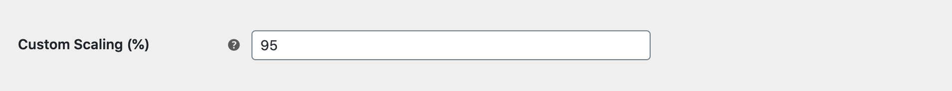 custom scaling option for ups labels