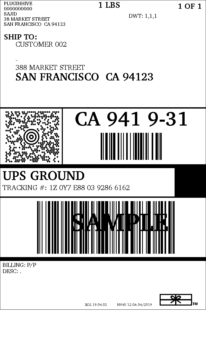 customize product description sample label
