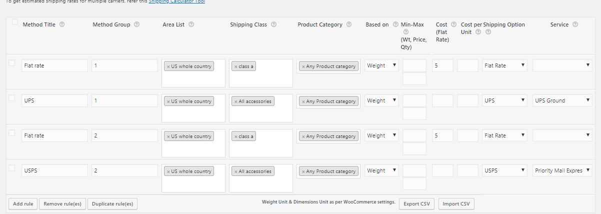 Providing Flat Rates on Some Products and Ship Others via UPS and USPS